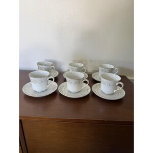 Vintage "Lady Carolyn" Crown Victoria Cup and Saucer Set of 6 Fine China Japan